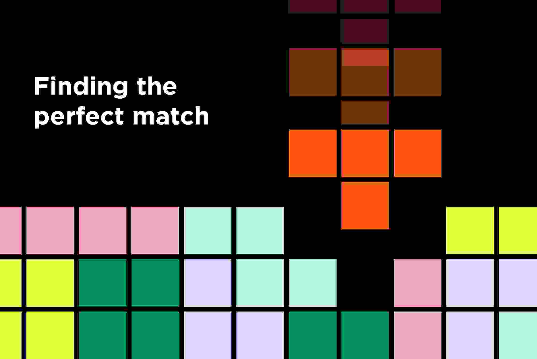 Puzzle graphic for finding a perfect match